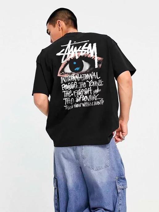 Футболка оверсайз с принтом Stussy