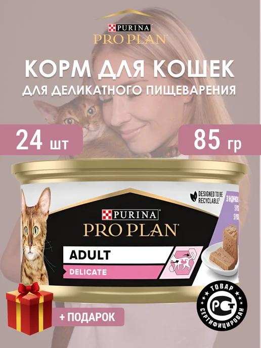 Влажный корм для кошек Delicate 24 шт