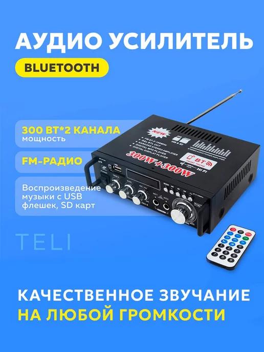 DUO | Аудио Bluetooth усилитель TeLi 2-канальный 300 Вт + 300 Вт