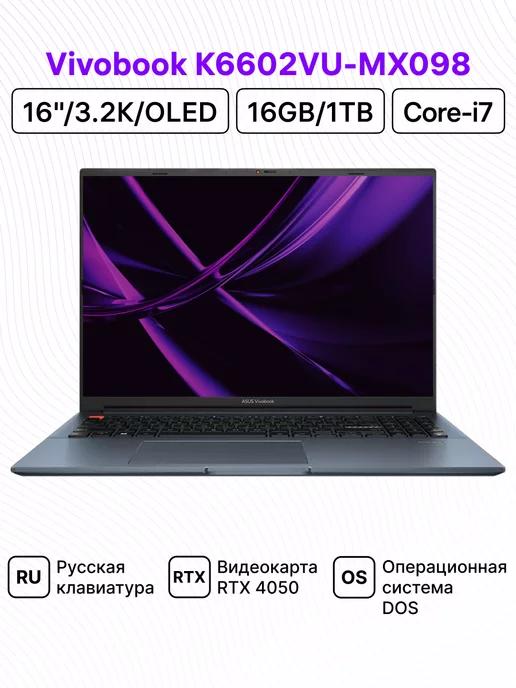 Vivobook K6602VU 16" 3.2K i7 16 1024 RTX 4050 DOS