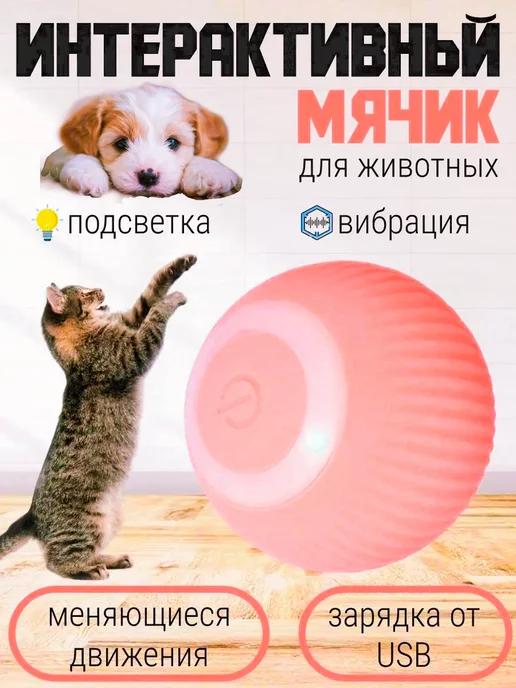 Игрушка мяч для кошек и собак интерактивная