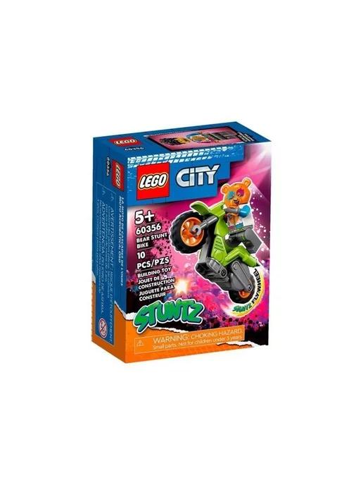 Конструктор LEGO CITY Трюковый мотоцикл медведя 10 деталей