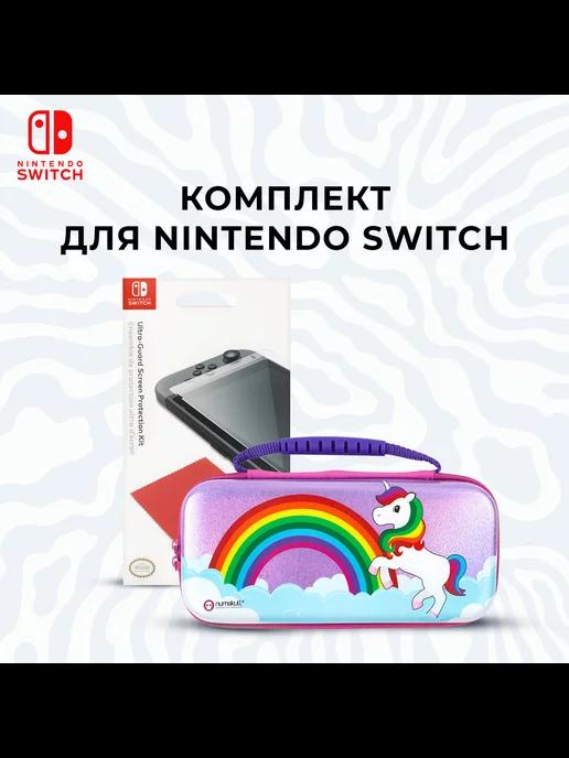 Чехол Nintendo Switch Единорог +защита экрана HYX0322