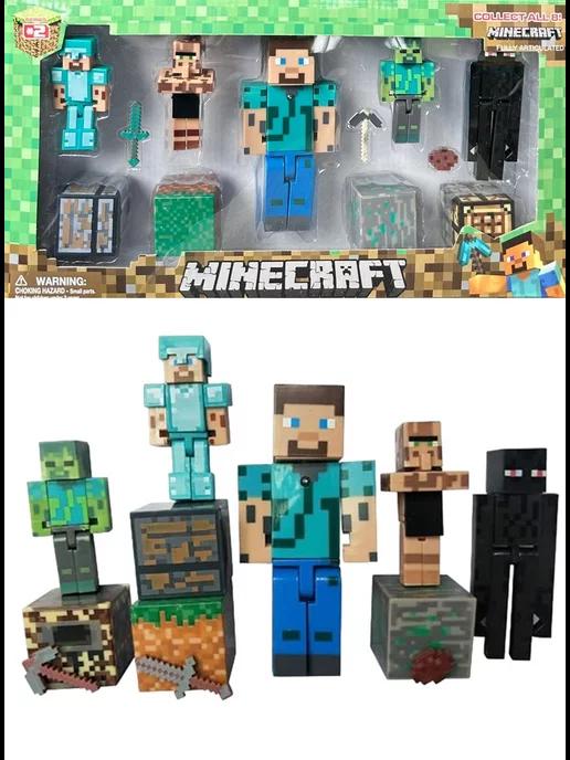 Конструктор Minecraft минифигурки Майнкрафт 5шт аналог лего