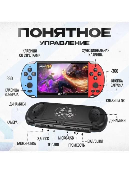 Портативная 8Gb игровая ретро-приставка X7 4.3" для детей