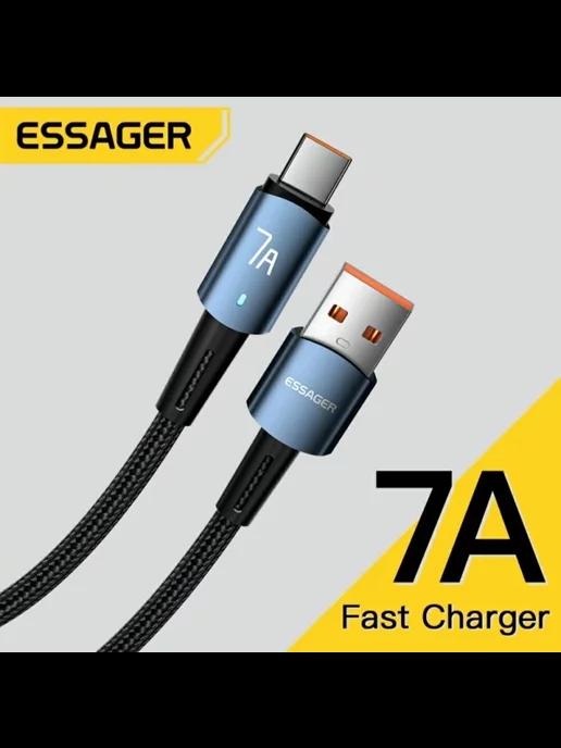 Essager | Кабель зарядный USB-Type-C, 100W, 7А, 1м, QC 3.0,4.0