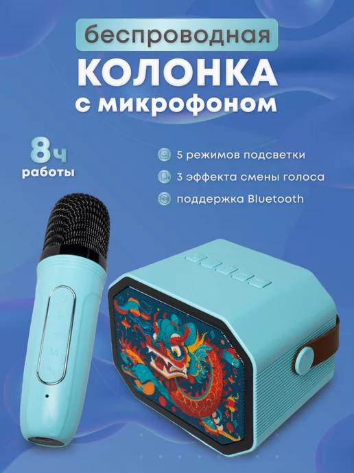 Музыкальная колонка с микрофоном беспроводная