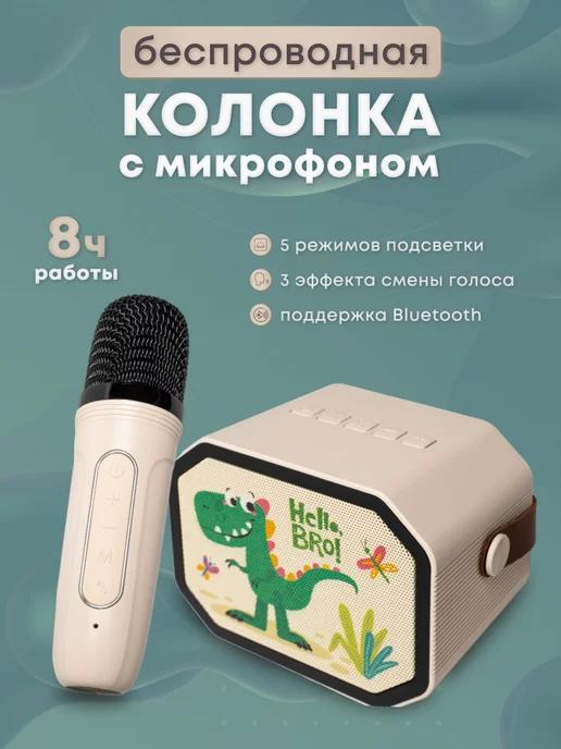 Музыкальная колонка с микрофоном беспроводная