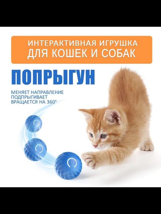 Интерактивная игрушка умный мяч для собак и кошек