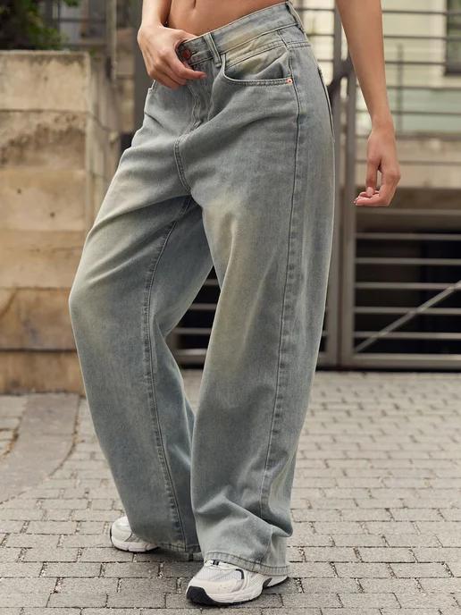 Широкие джинсы багги трубы y2k baggy jeans