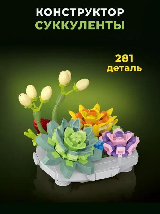 Конструктор Flowers - Суккуленты в горшке 097 281 дет