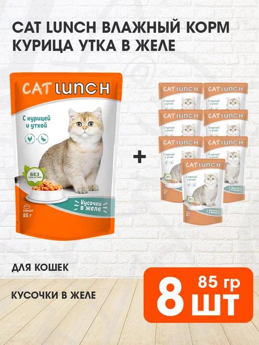 Корм влажный для кошек курица утка в желе 85 г 8 шт