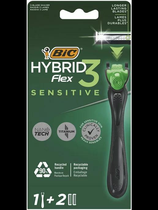 Бритвенный Станок Бик Flex 3 Hybrid + 2 кассеты