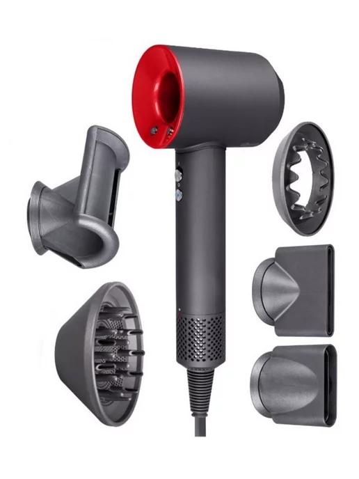 Набор фен SUPER HAIR DRYER Серый с красным (6 в 1) 3M