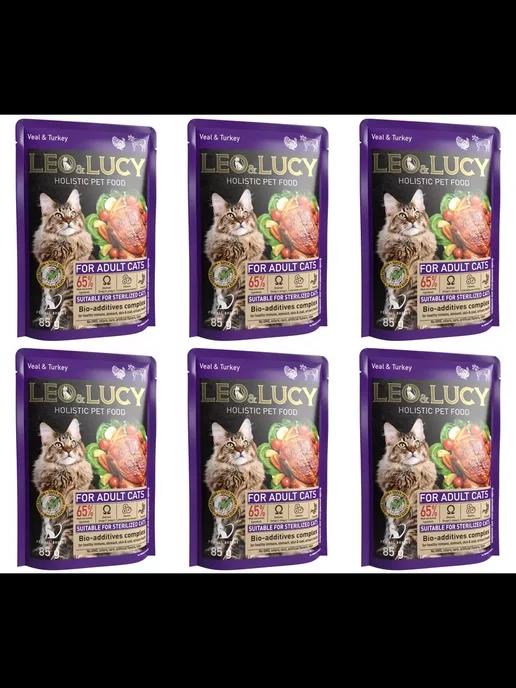 Влажный корм для кошек в соусе Holistic Pet Food 85 г, 6 шт