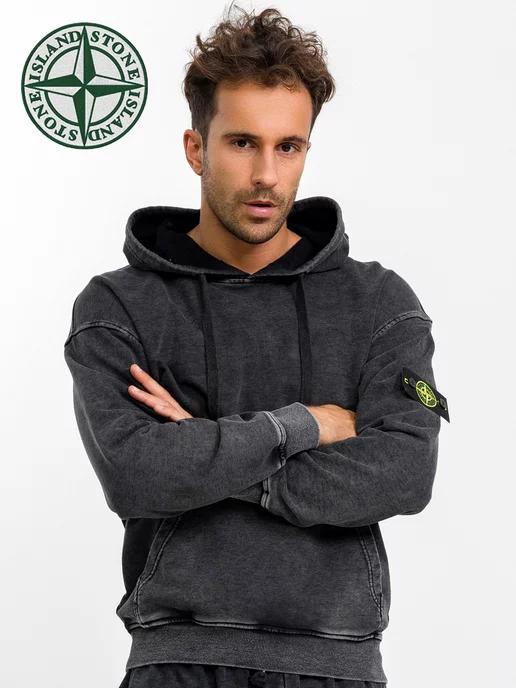 Худи с капюшоном оверсайз Stone island варенка