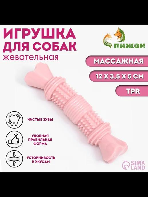 Игрушка с шипами резиновая для собак, массажная косточка