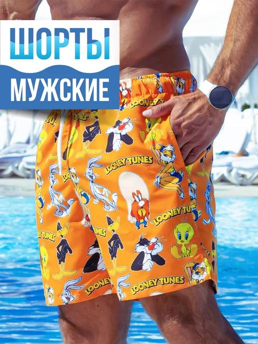 Шорты мужские летние с карманами на резинке Looney Tunes