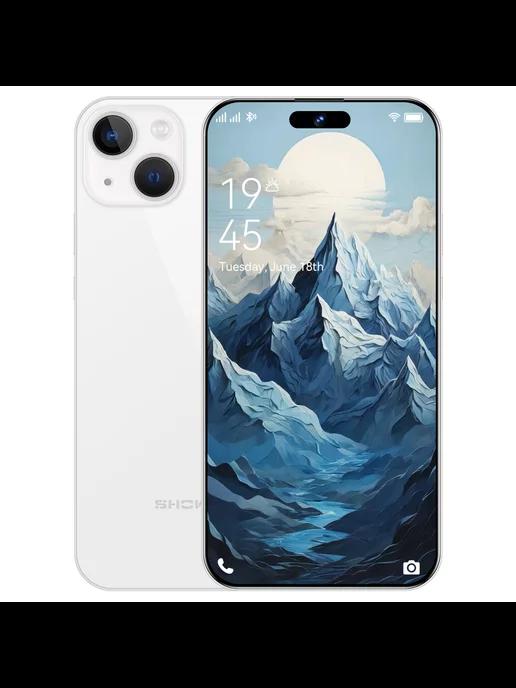 Смартфон I15 PLUS, 6,7 дюйма,Android 14,12 ГБ+512 ГБ,Белый