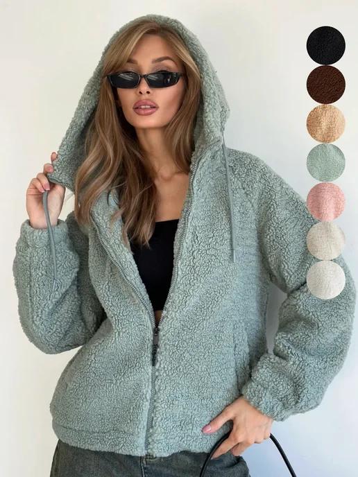 Куртка oversize из искусственного меха