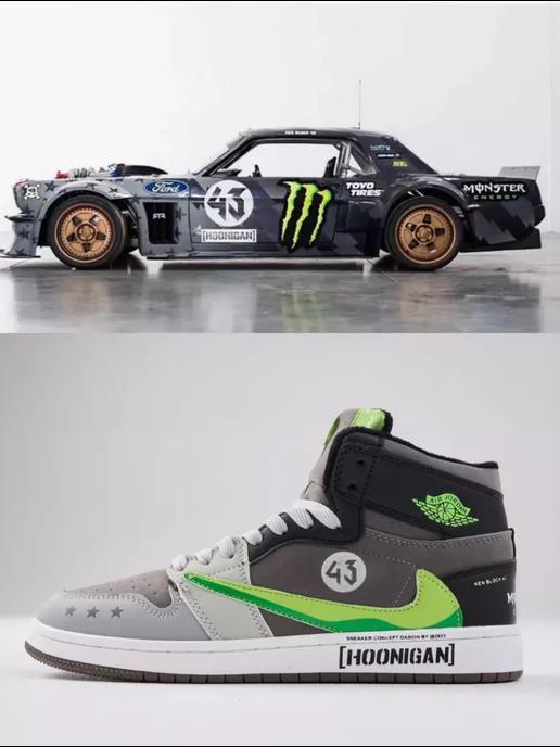 Кроссовки зимние Nike Air Jordan Low 1965 Ford Mustang