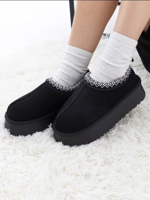 Adorable shoes | Угги на платформе с натуральным мехом короткие