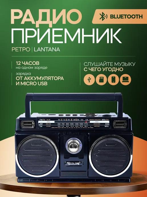 FM Радиоприемник в ретро стиле- Lantana черный