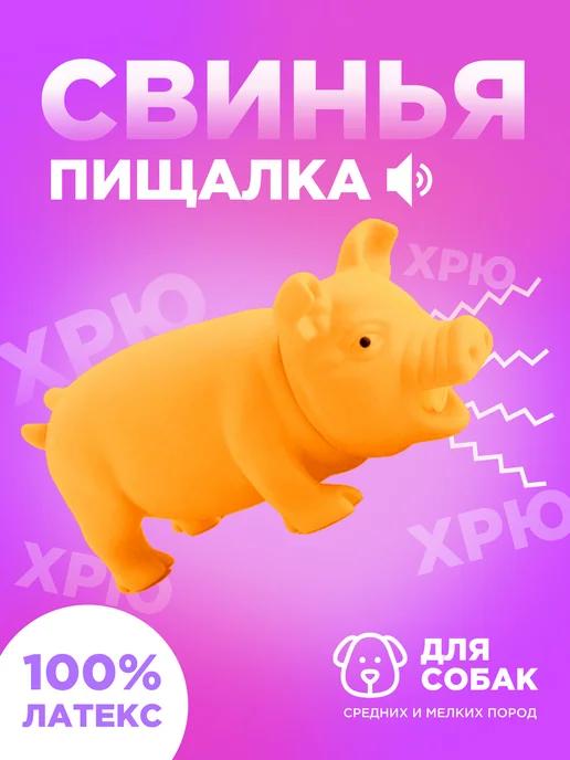 Свинка игрушка для собак и животных - хрюкает