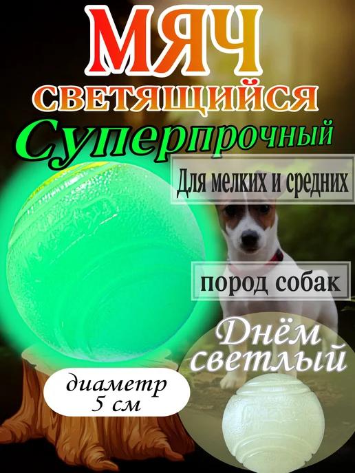 Прочная игрушка для собак, светящийся мяч