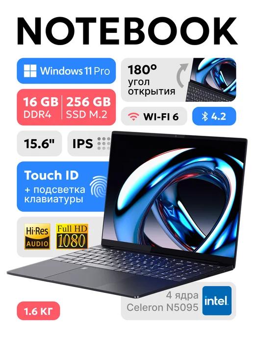 Ноутбук для работы и учебы 15,6" RAM 16GB SSD 256GB