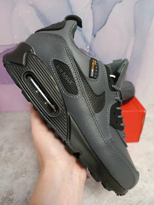 Кожаные зимние кроссовки Nike AirMax 90