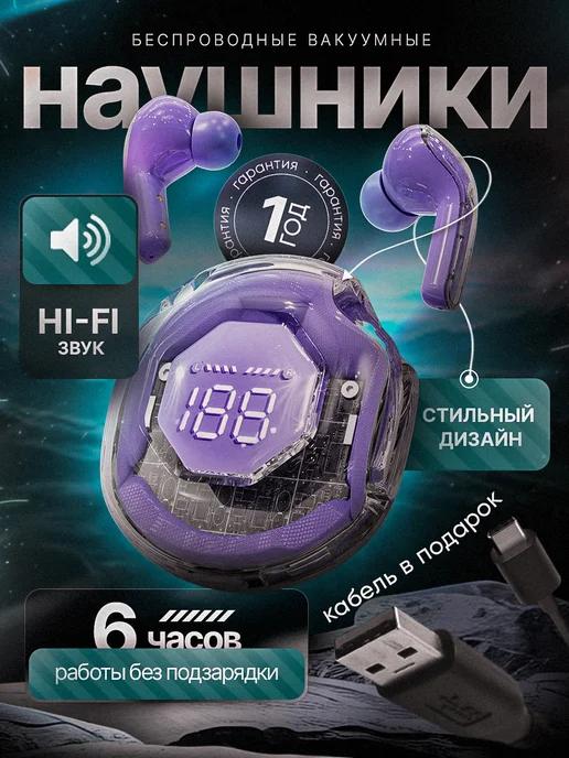 Беспроводные наушники с микрофоном для iPhone и Android tws