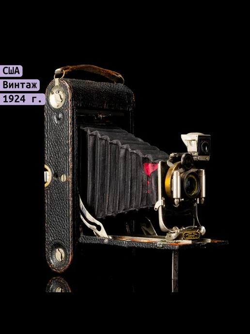 Фотоаппарат "Kodak No. 3A", металл, кожа, дерево, Kodak, США