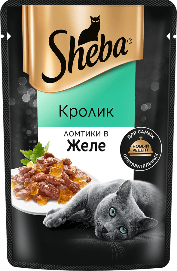 Корм консервированный для взрослых кошек SHEBA ломтики в желе с кроликом, 75г