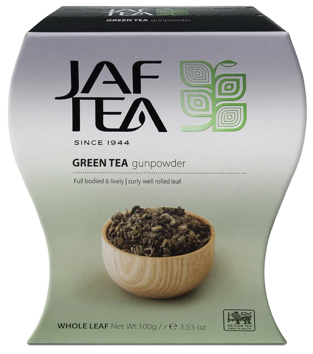 Чай цейлонский JAF TEA "Gunpowder" зеленый листовой, сорт Gunpowder, 100 г.