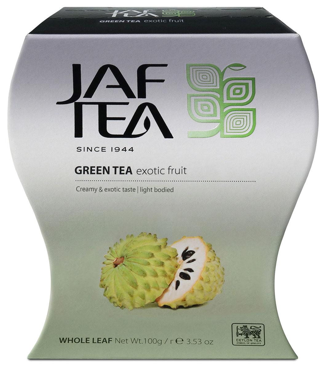 Чай цейлонский JAF TEA "Exotic fruit" зеленый листовой, с ароматом соусап, 100 г.