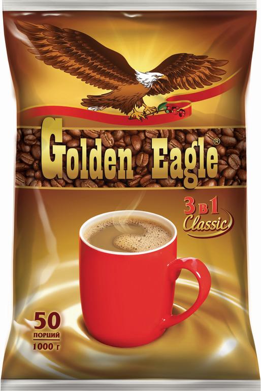 Golden Eagle | Растворимый кофейный напиток 3 в 1 Golden Eagle Classic, 50 пакетиков по 20 г