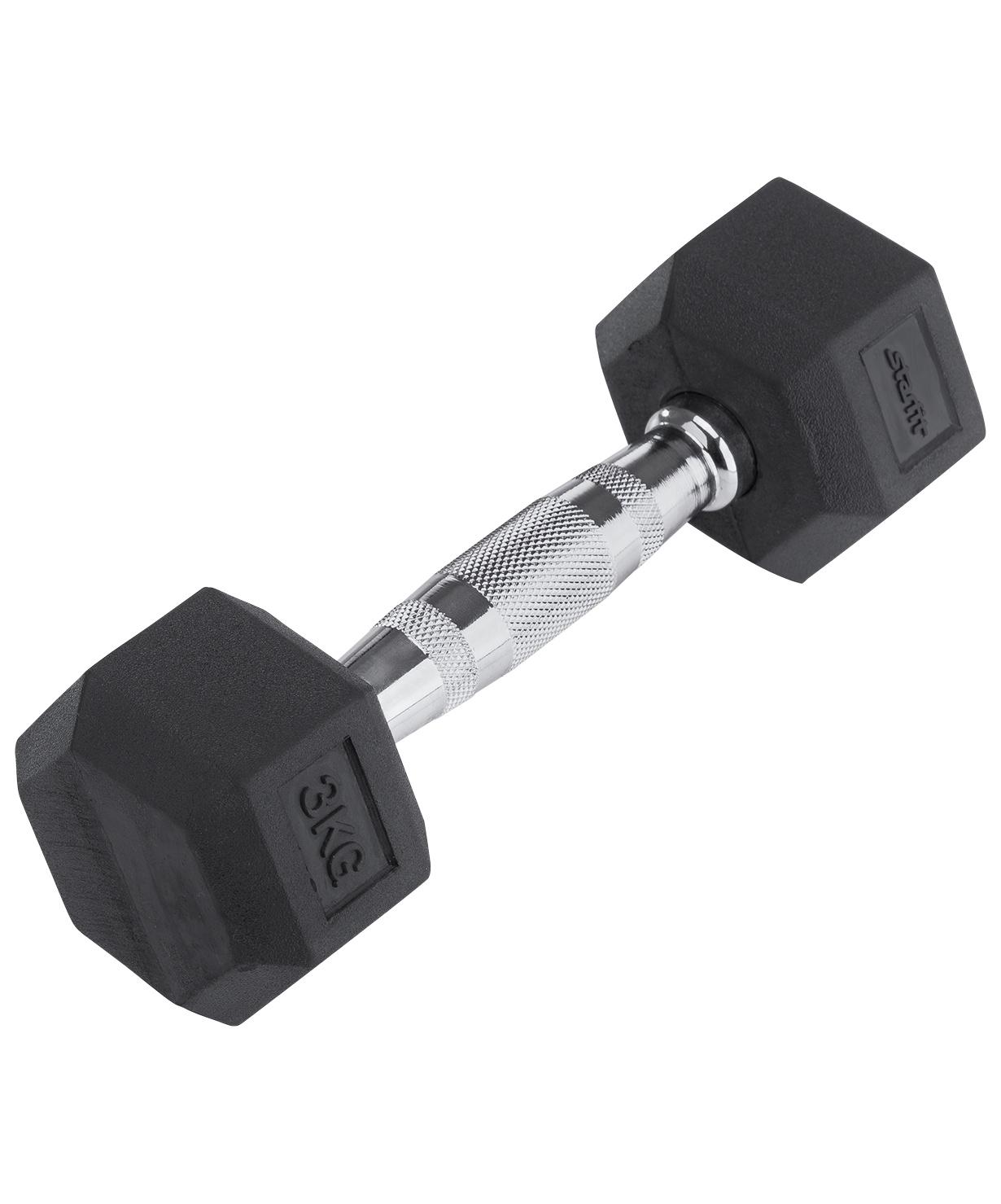 Гантель обрезиненная STARFIT DB-301 3 кг черная