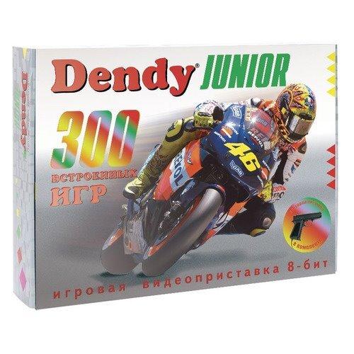 Игровая консоль Dendy Junior, 300 игр+ световой пистолет, белый