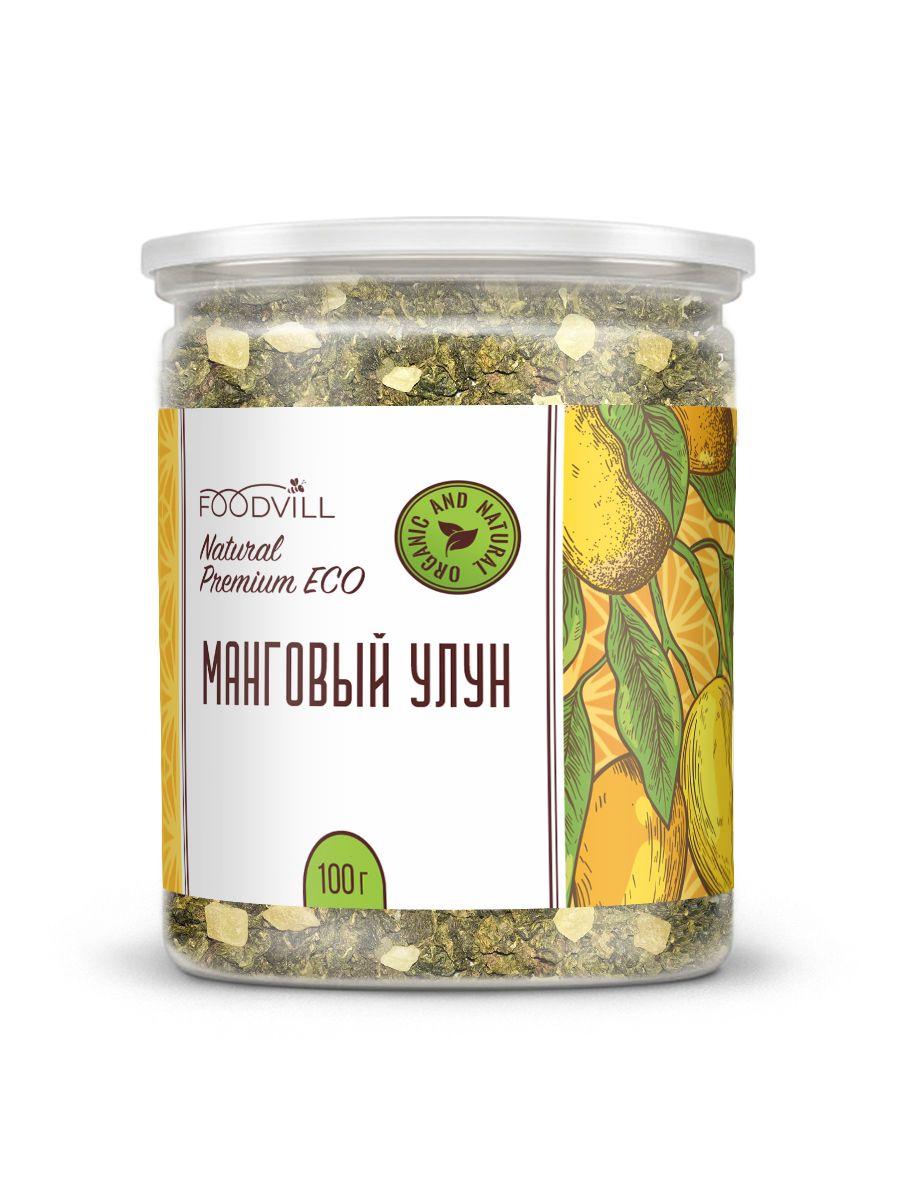 FOODVILL | Настоящий листовой фруктовый чай манговый улун (Mango oolong) фруктов 100 г, зеленый, китайский ,молочный Оолонг с кусочками манго /FOODVILL