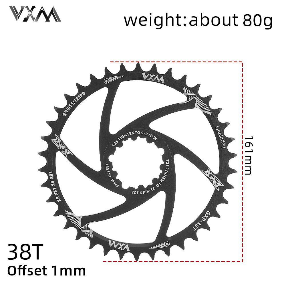 Звезда передняя Vxm Sram Direct Mount, 1mm offset 38T черная