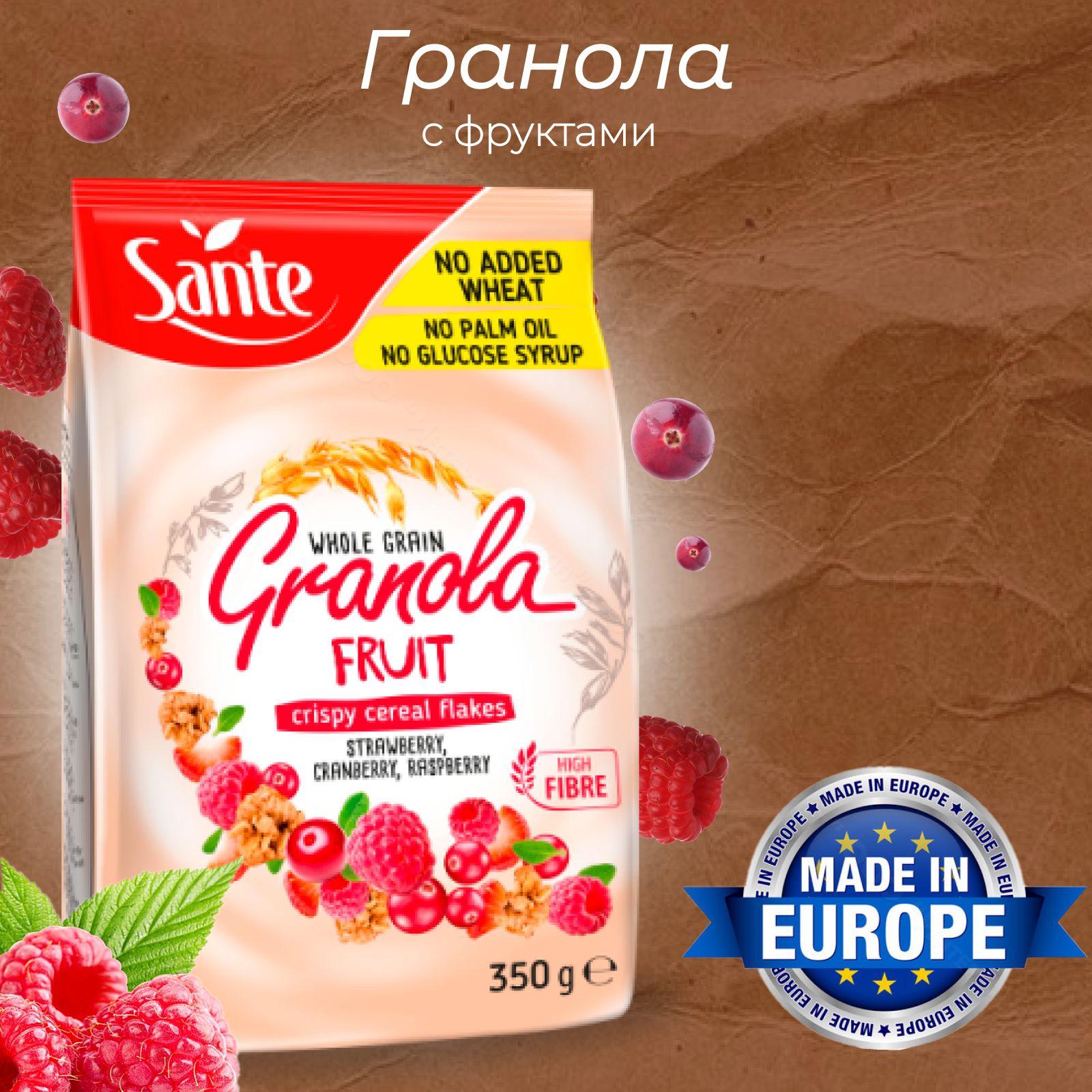 Здоровый продукт | Гранола для завтрака Sante Фруктовая с фруктами, 350 гр