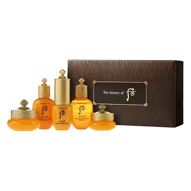 The History of Whoo Gongjinhyang 5 pcs Special Gift Kit Премиальный набор базовой серии для питания и восстановления, 5 средств (тонер, эссенция, эмульсия, кремы для лица и для век)