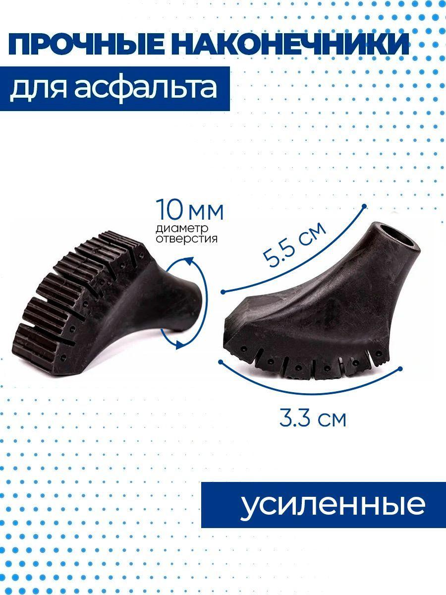 Наконечники для скандинавских палок резиновые Finpole PRO, 2 шт.