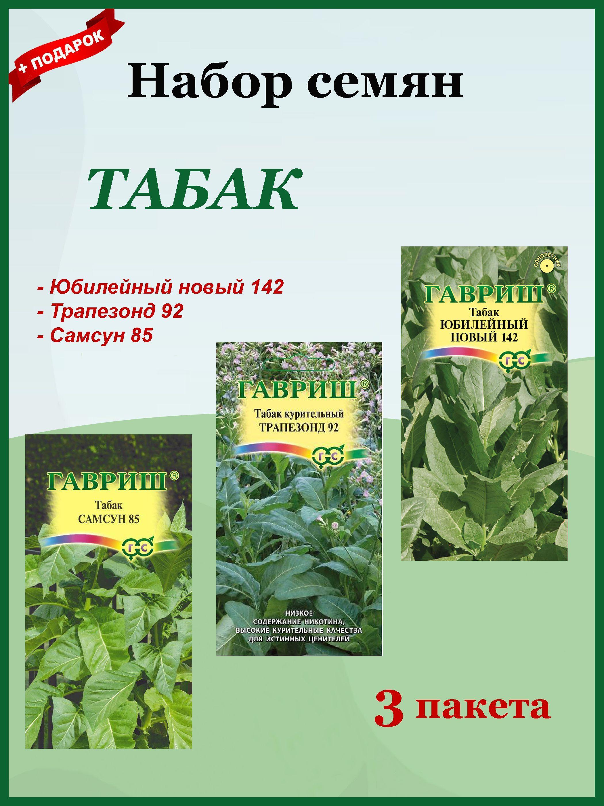 Семена Табак 3 шт. Набор №1 (Гавриш) Самсун 85, Трапезонд 92, Юбилейный новый 142