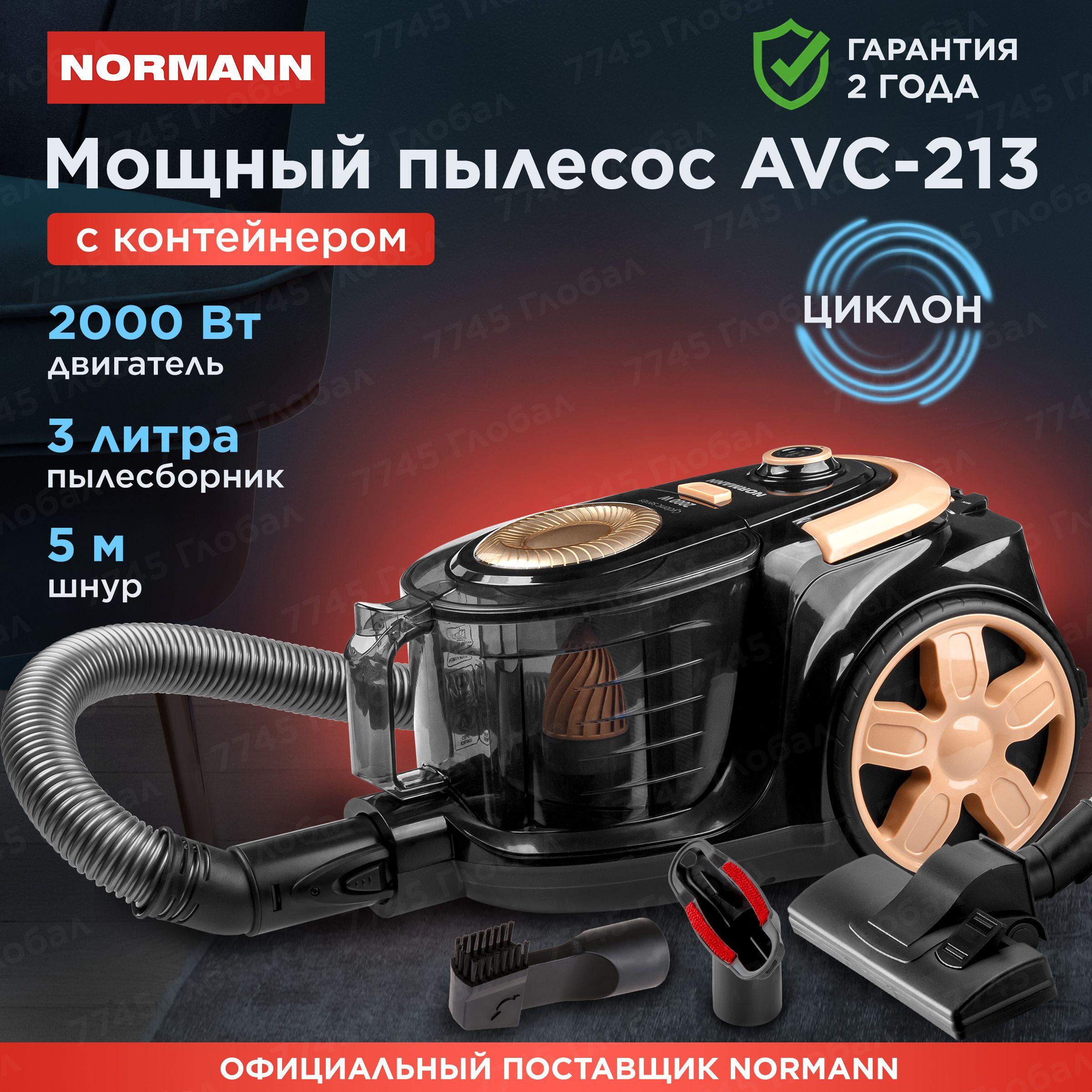 Пылесос для дома с контейнером 3 л мощный NORMANN AVC-213 (N16013-1)