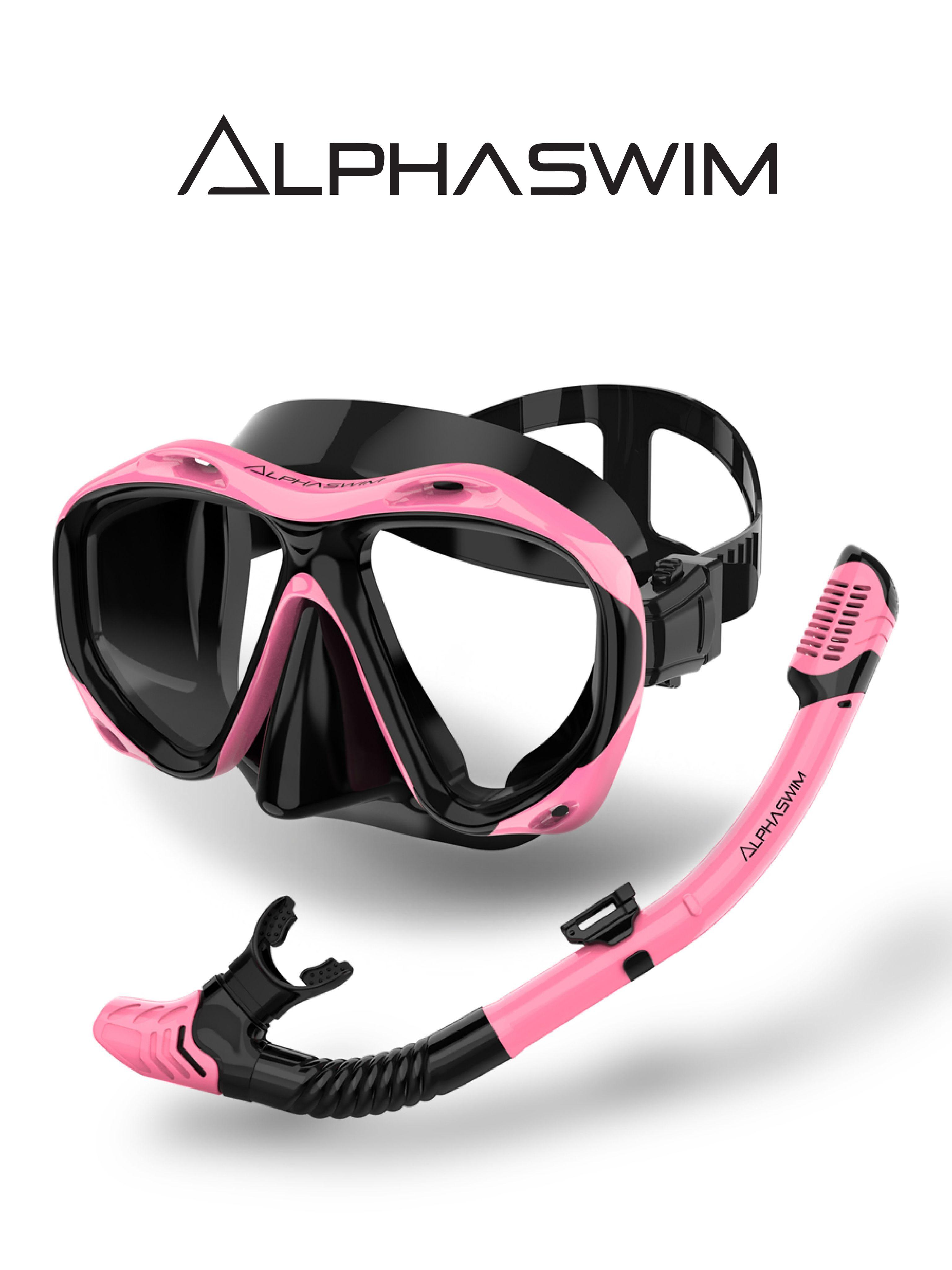 Маска для плавания с трубкой ALPHA SWIM для снокрлинга, дайвинга, подводного плавания