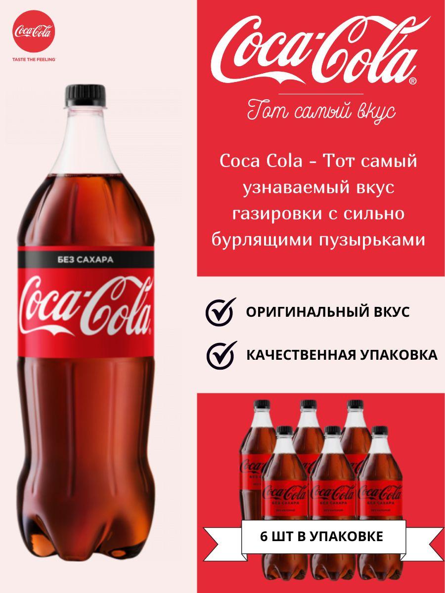 Газированный напиток Coca-Cola Zero 2 л. 6 шт. / Кока-Кола Зеро без сахара 2 л. 6 шт./ Беларусь