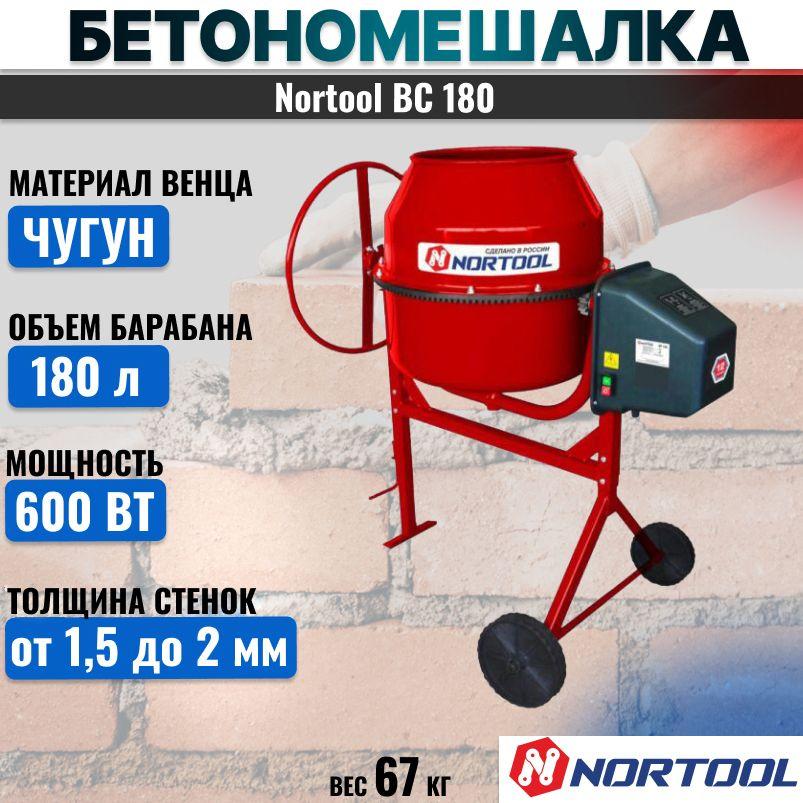 Бетономешалка Nortool BC 180