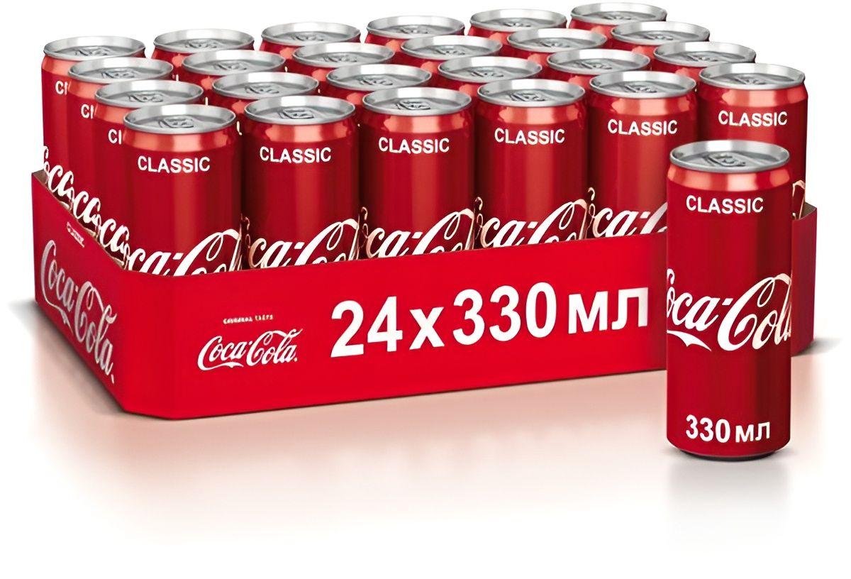 Газированный напиток Coca-Cola Original (Кока-Кола) Ирак, 0,33л жб, 24 банки